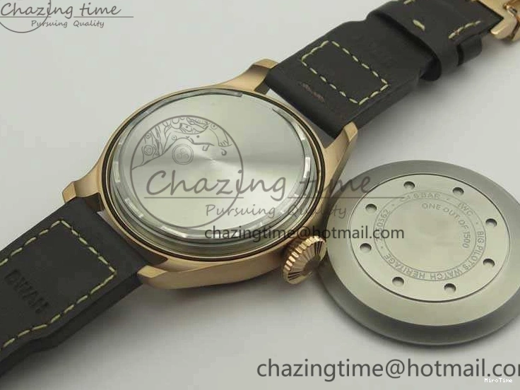 MIROTIME 0823 Big Pilot IW510301 Satin-Polished RG YLF Best Edition Black Dial On Leather Strap A Flexible 7222